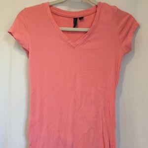 coral v-neck t-shirt